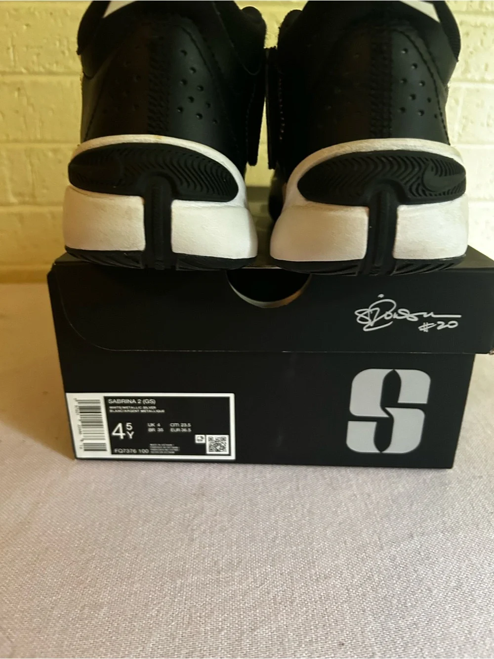 Nike Sabrina 2 Black & White Basketball Sneakers with Strap